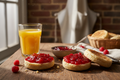 English Muffins with Jam and Orange Juice